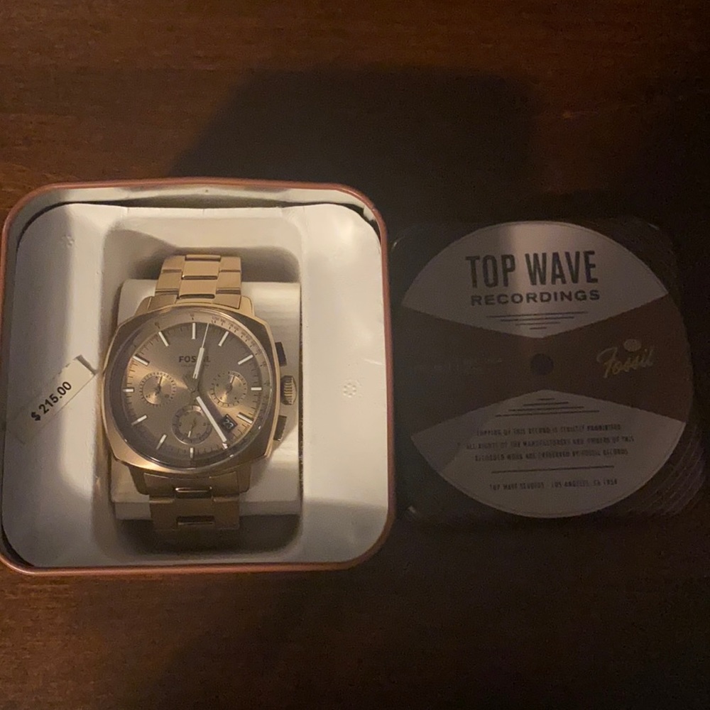 Chocolate Gold Fossil Watch! Worn Once!